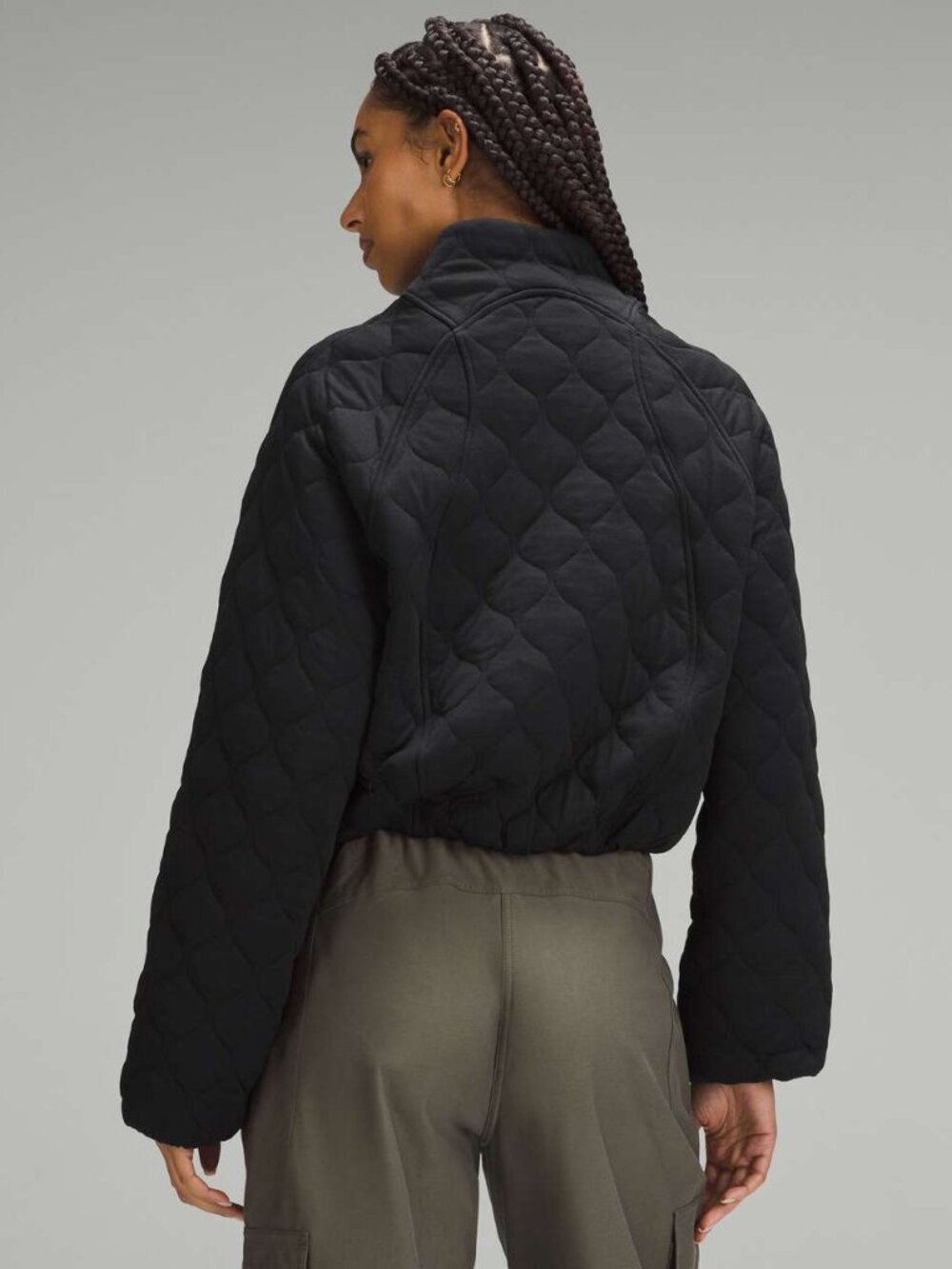 Lululemon Quilted Bomber Jacket Black Size 8 - Picture 2 of 6